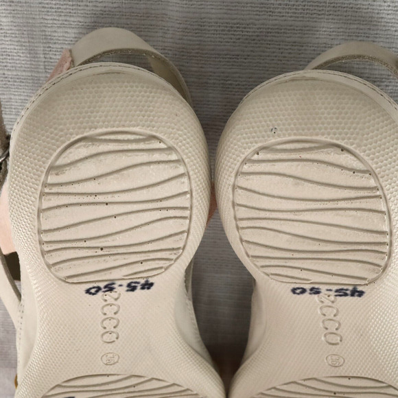 Ecco Sandals Womens 5 US 36 EU Ivory Orange Leather Hook Loop Shoes Comfort - Picture 8 of 16